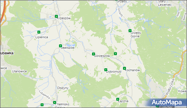 mapa Gorzeszów, Gorzeszów na mapie Targeo