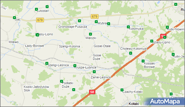 mapa Gosie Duże, Gosie Duże na mapie Targeo