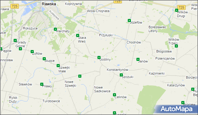 mapa Gośliny, Gośliny na mapie Targeo