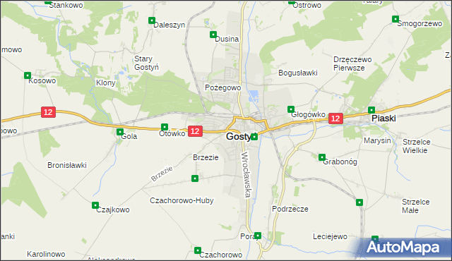 mapa Gostyń, Gostyń na mapie Targeo