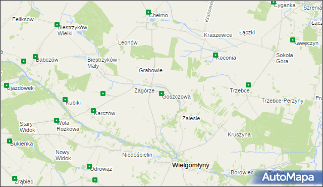 mapa Goszczowa, Goszczowa na mapie Targeo