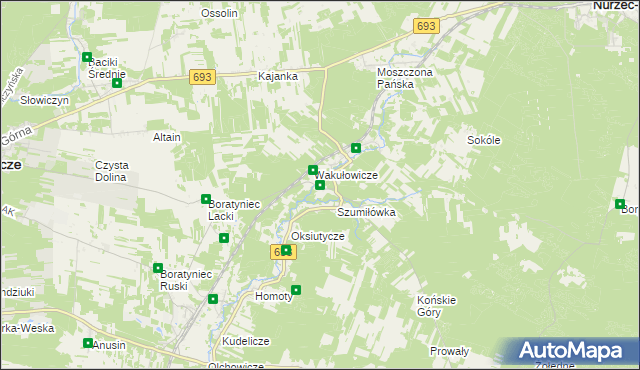 mapa Grabarka gmina Nurzec-Stacja, Grabarka gmina Nurzec-Stacja na mapie Targeo