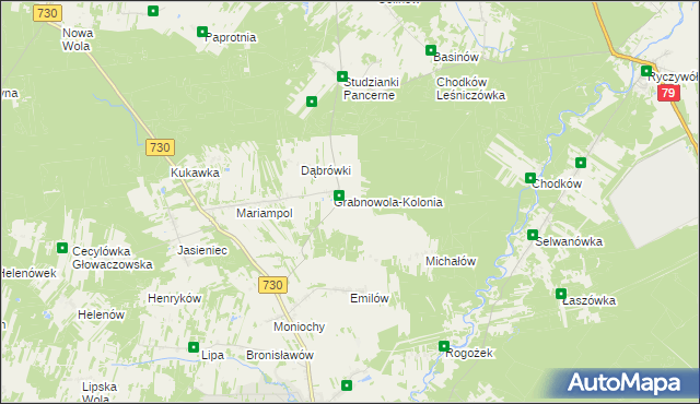 mapa Grabnowola, Grabnowola na mapie Targeo