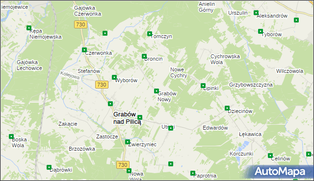 mapa Grabów Nowy, Grabów Nowy na mapie Targeo