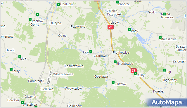 mapa Grabowiec gmina Chmielnik, Grabowiec gmina Chmielnik na mapie Targeo