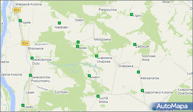 mapa Grabówka Ukazowa, Grabówka Ukazowa na mapie Targeo