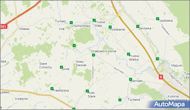 mapa Grabowo gmina Augustów, Grabowo gmina Augustów na mapie Targeo