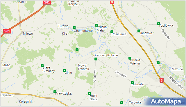 mapa Grabowo-Kolonie, Grabowo-Kolonie na mapie Targeo