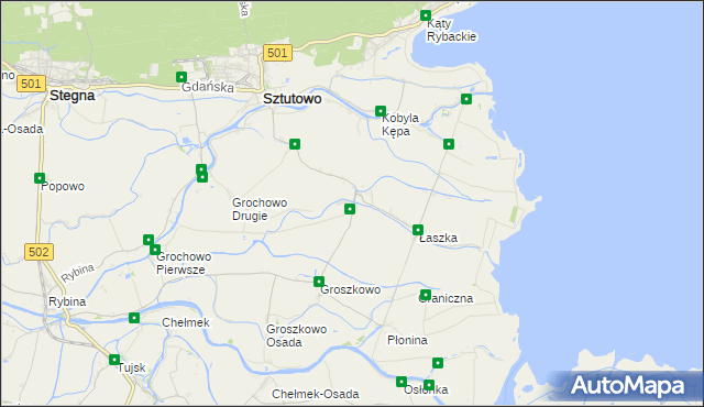 mapa Grochowo Trzecie, Grochowo Trzecie na mapie Targeo