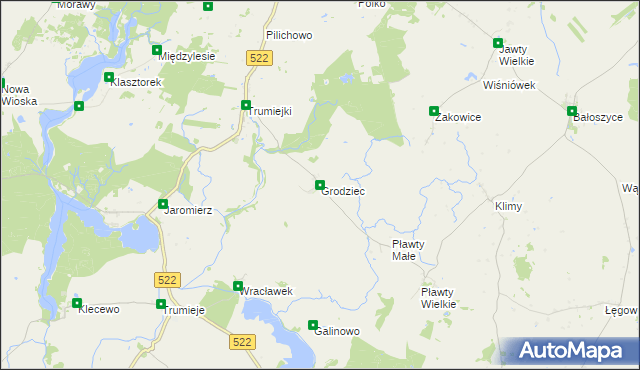 mapa Grodziec gmina Prabuty, Grodziec gmina Prabuty na mapie Targeo