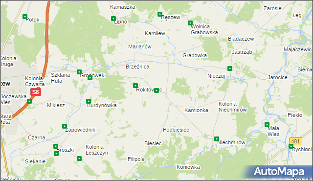 mapa Gronów gmina Burzenin, Gronów gmina Burzenin na mapie Targeo