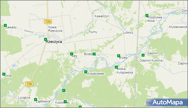 mapa Grotowice gmina Rzeczyca, Grotowice gmina Rzeczyca na mapie Targeo