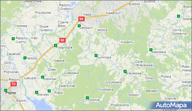 mapa Gumniska gmina Dębica, Gumniska gmina Dębica na mapie Targeo