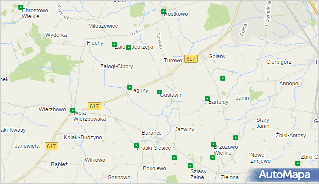 mapa Gustawin, Gustawin na mapie Targeo