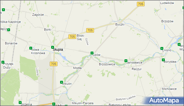 mapa Gzów, Gzów na mapie Targeo