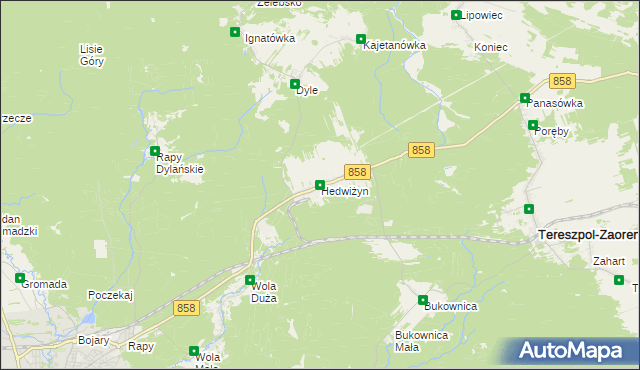 mapa Hedwiżyn, Hedwiżyn na mapie Targeo