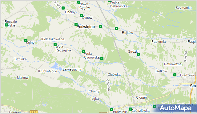 mapa Helenów gmina Poświętne, Helenów gmina Poświętne na mapie Targeo