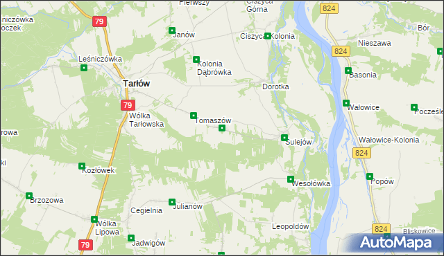 mapa Hermanów gmina Tarłów, Hermanów gmina Tarłów na mapie Targeo