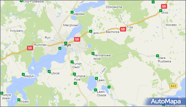 mapa Hermanowa Wola, Hermanowa Wola na mapie Targeo