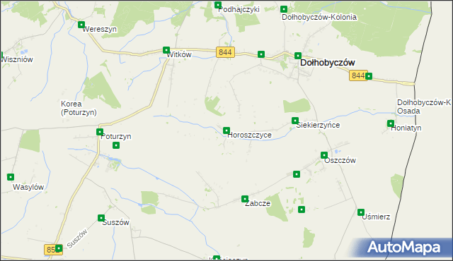 mapa Horoszczyce, Horoszczyce na mapie Targeo