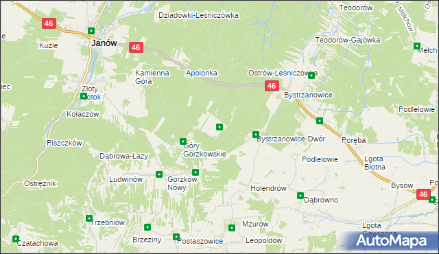 mapa Hucisko gmina Janów, Hucisko gmina Janów na mapie Targeo