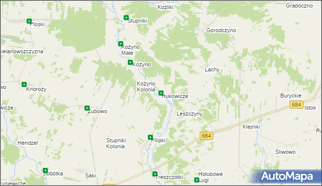 mapa Hukowicze, Hukowicze na mapie Targeo