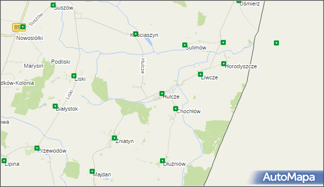 mapa Hulcze, Hulcze na mapie Targeo