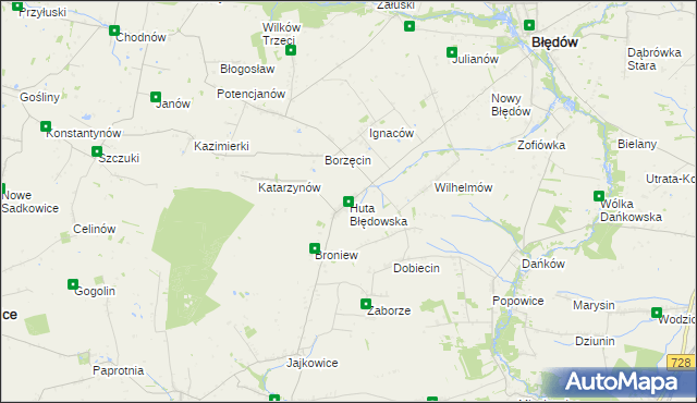 mapa Huta Błędowska, Huta Błędowska na mapie Targeo