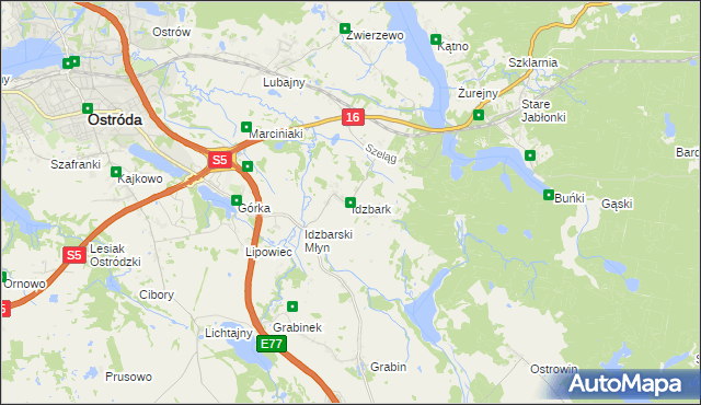 mapa Idzbark, Idzbark na mapie Targeo