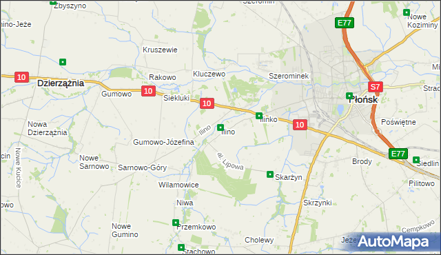 mapa Ilino, Ilino na mapie Targeo