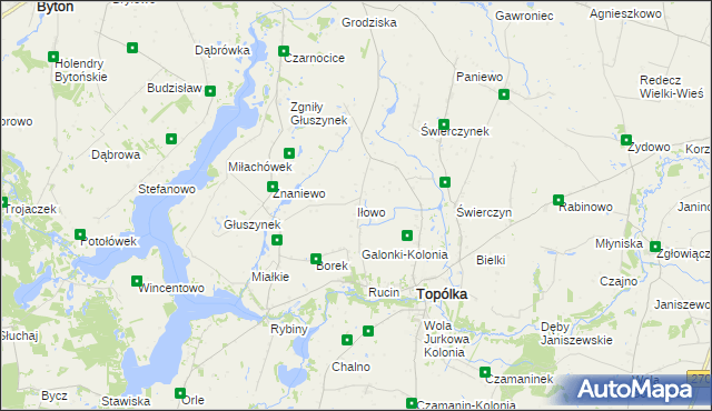 mapa Iłowo gmina Topólka, Iłowo gmina Topólka na mapie Targeo