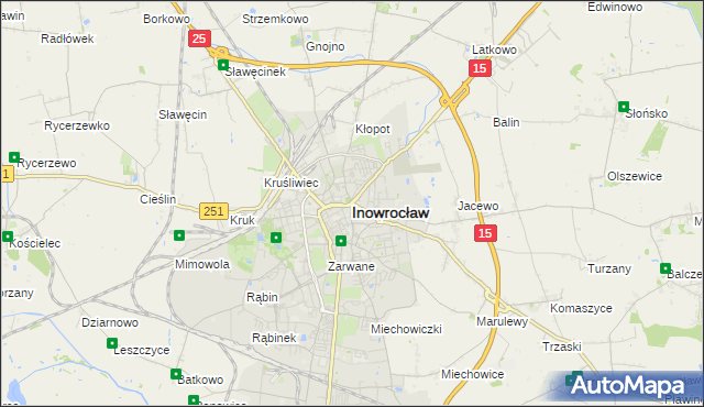 mapa Inowrocławia, Inowrocław na mapie Targeo