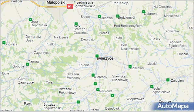 mapa Iwierzyce, Iwierzyce na mapie Targeo