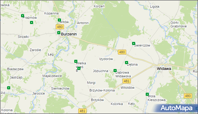 mapa Izydorów, Izydorów na mapie Targeo