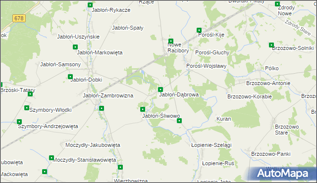 mapa Jabłoń-Dąbrowa, Jabłoń-Dąbrowa na mapie Targeo