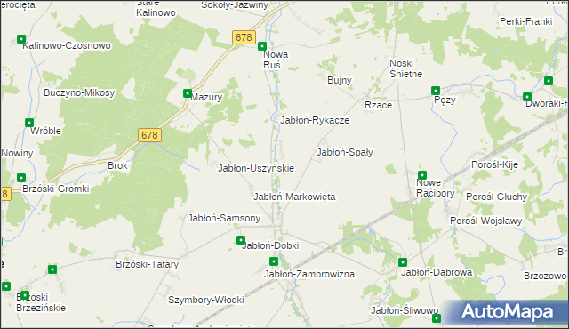 mapa Jabłoń-Zarzeckie, Jabłoń-Zarzeckie na mapie Targeo