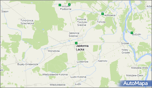 mapa Jabłonna Lacka, Jabłonna Lacka na mapie Targeo