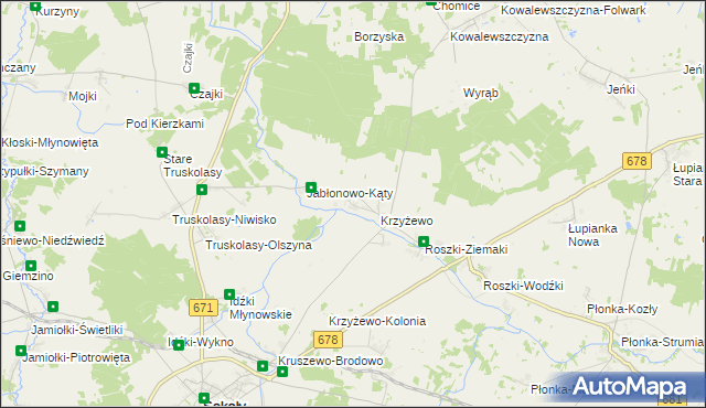 mapa Jabłonowo-Wypychy, Jabłonowo-Wypychy na mapie Targeo