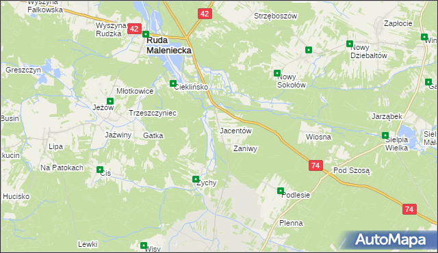 mapa Jacentów, Jacentów na mapie Targeo