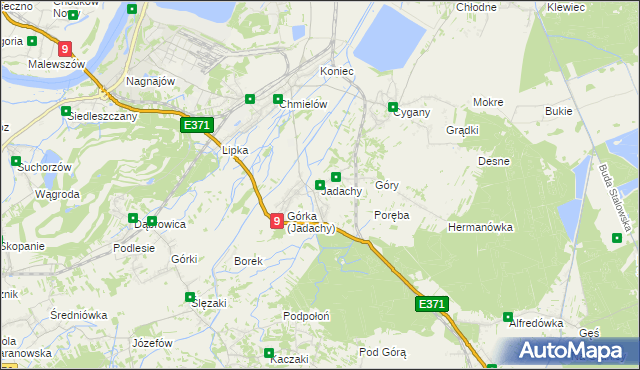 mapa Jadachy, Jadachy na mapie Targeo