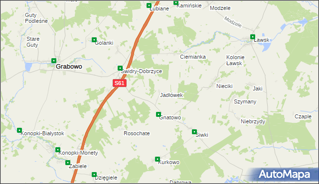 mapa Jadłówek, Jadłówek na mapie Targeo