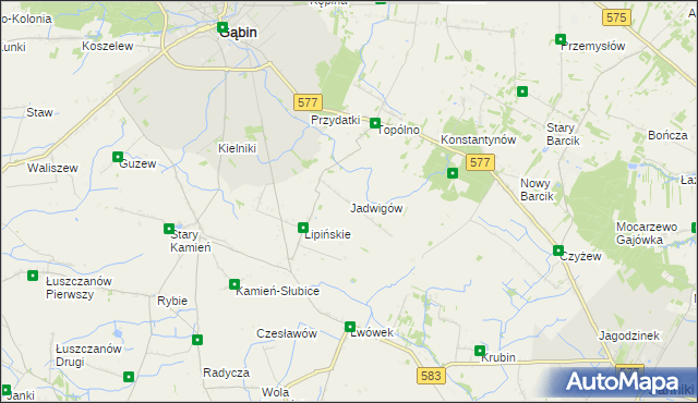 mapa Jadwigów gmina Gąbin, Jadwigów gmina Gąbin na mapie Targeo