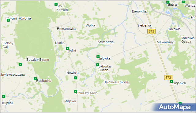 mapa Jałówka gmina Sidra, Jałówka gmina Sidra na mapie Targeo