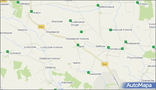 mapa Janki gmina Hrubieszów, Janki gmina Hrubieszów na mapie Targeo