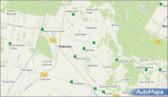 mapa Janków gmina Rokiciny, Janków gmina Rokiciny na mapie Targeo