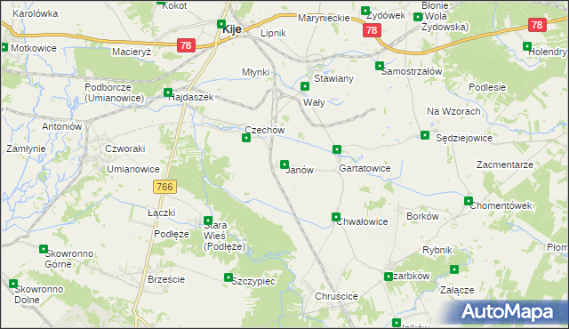 mapa Janów gmina Kije, Janów gmina Kije na mapie Targeo