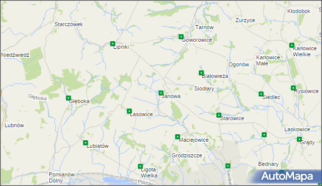mapa Janowa gmina Otmuchów, Janowa gmina Otmuchów na mapie Targeo