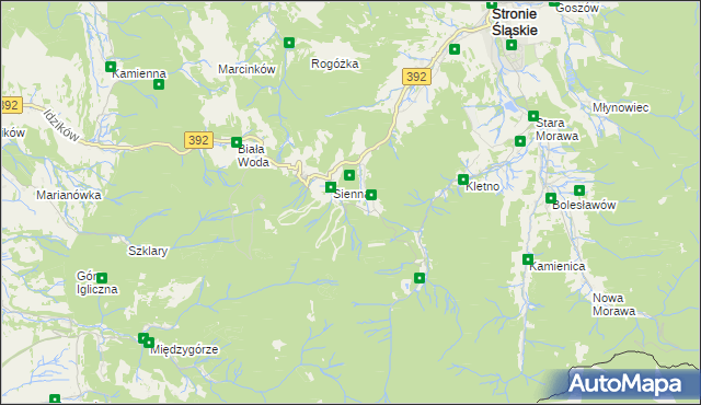 mapa Janowa Góra, Janowa Góra na mapie Targeo