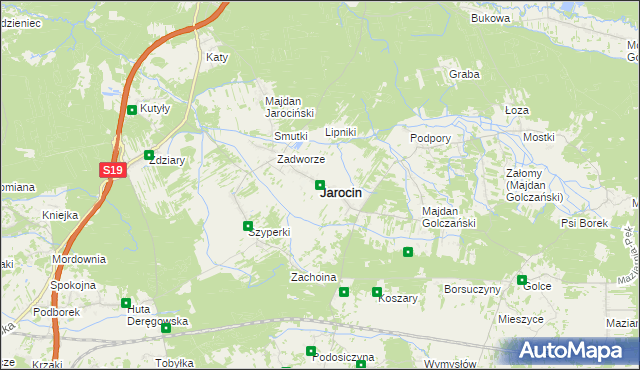 mapa Jarocin powiat niżański, Jarocin powiat niżański na mapie Targeo