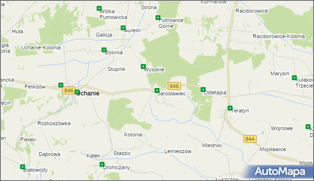 mapa Jarosławiec gmina Uchanie, Jarosławiec gmina Uchanie na mapie Targeo